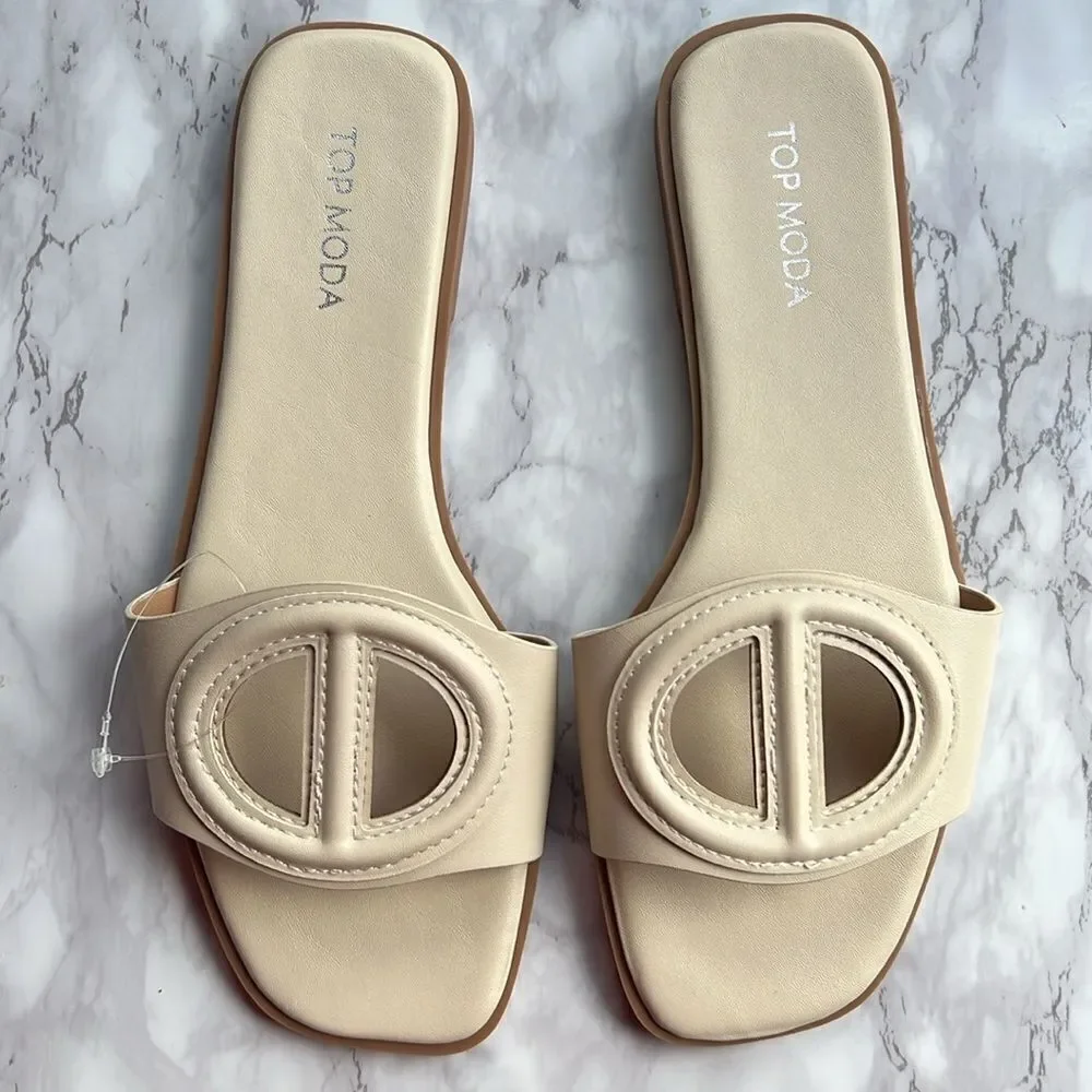 Top Moda Cut out design slide sandals